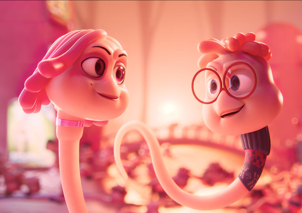 Dve animované spermie z filmu Spermageddon