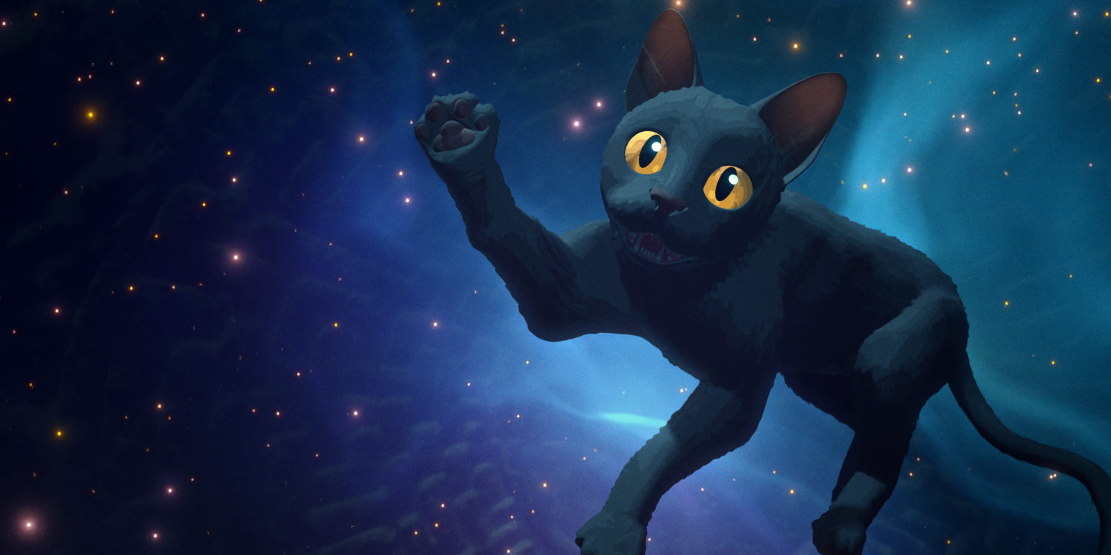 Mačka s filmu Mačacia Oddyssea sa vznáša vo vesmíre
